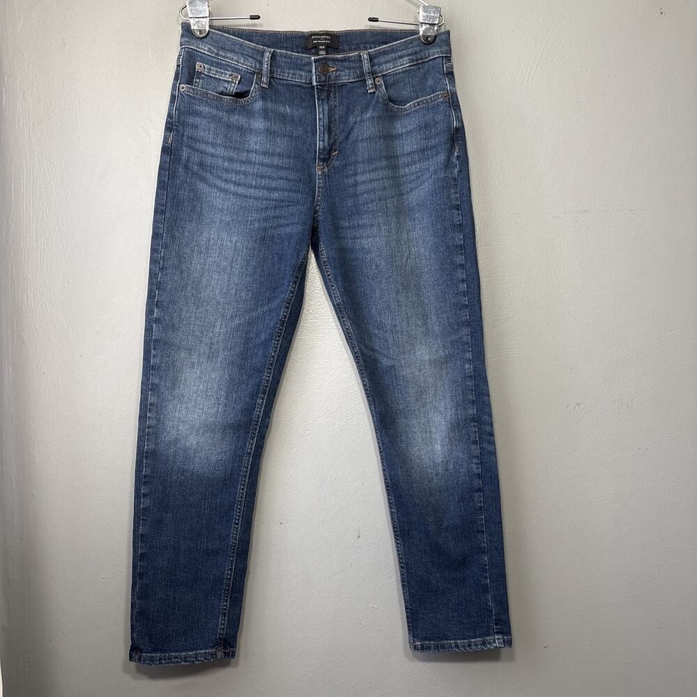 Banana Republic Girlfriend Jeans Size 29 8 Midrise Blue Stretch Blue Denim Ankle